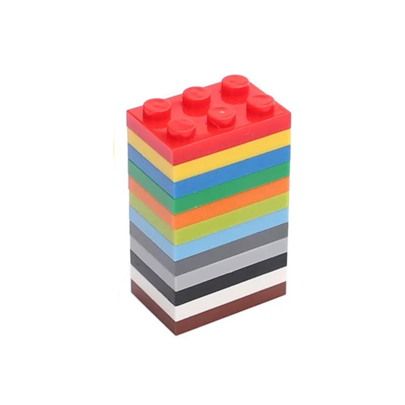 50PCS PLATE 2x3 DOTS Compatible with 3021 MOC Colors Galore Self-Locking Bricks Building Blocks Toys Accessories