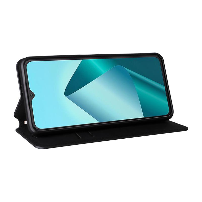 Embossed Leather Card Holder Phone Case with Magnetic Flip for Wiko T20