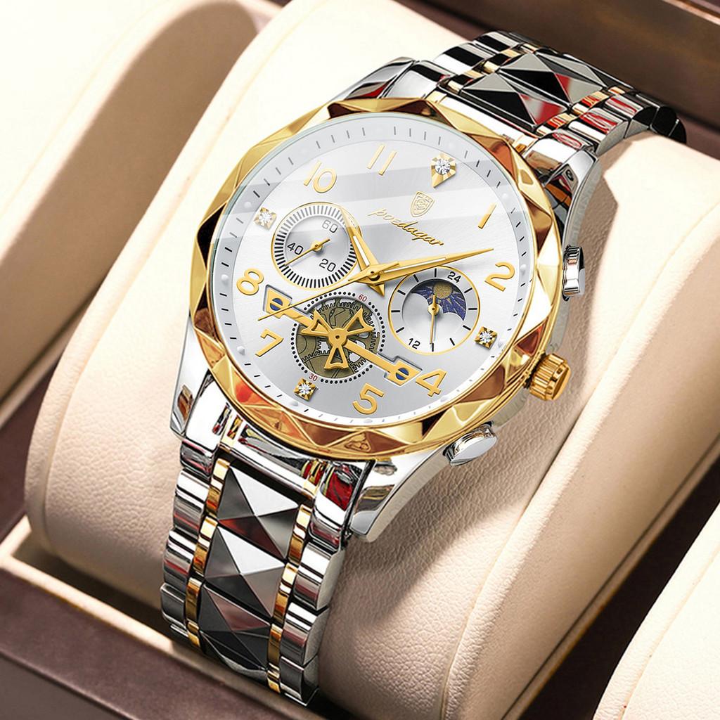 Swiss P972 Quartz Mens Watch With Luminous Dial Waterproof For Casual Wear