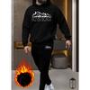 Men's Hooded Sweatshirt and Jogger Pants Set Windproof Breathable Relaxed Fit Daily Streetwear Outfit