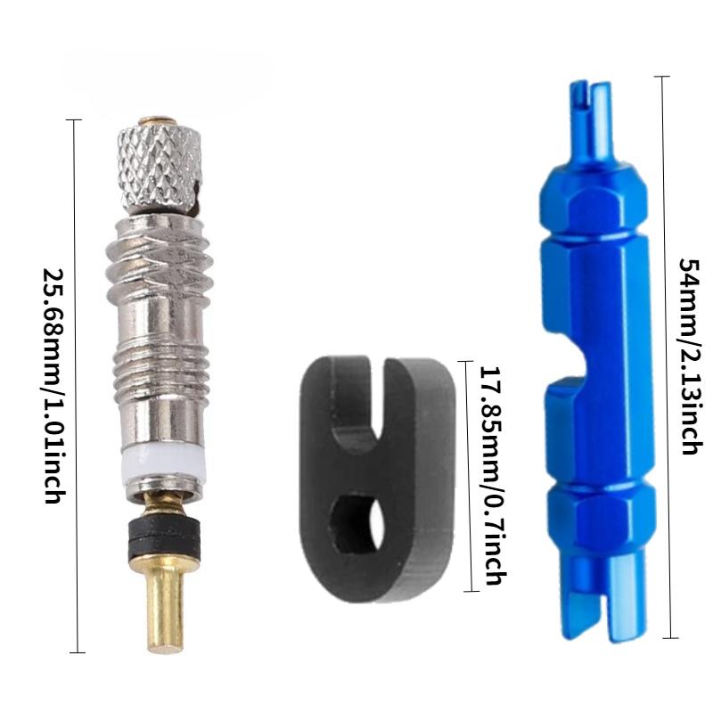 6/12 stk Sykkel Avtakbar Presta Ventilkjerne CNC FV Sykkel Erstatning Messing Slangeløs Kjerne Fjerningsverktøy for Landevei MTB Sykkel