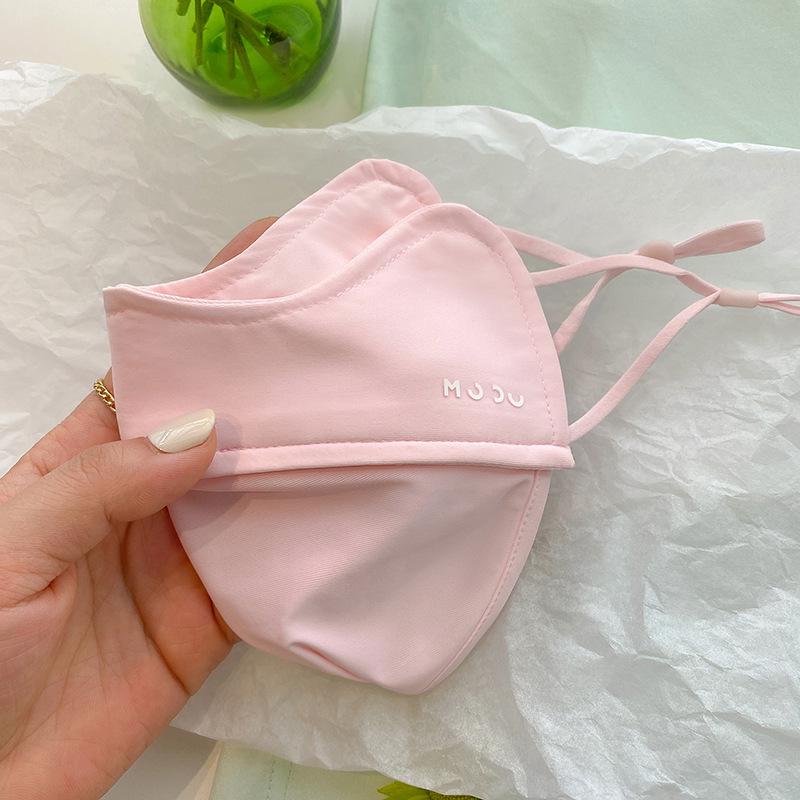 Ice Silk Women s Slimming Sun Protection Mask - Breathable Anti-UV Face Shield розовый