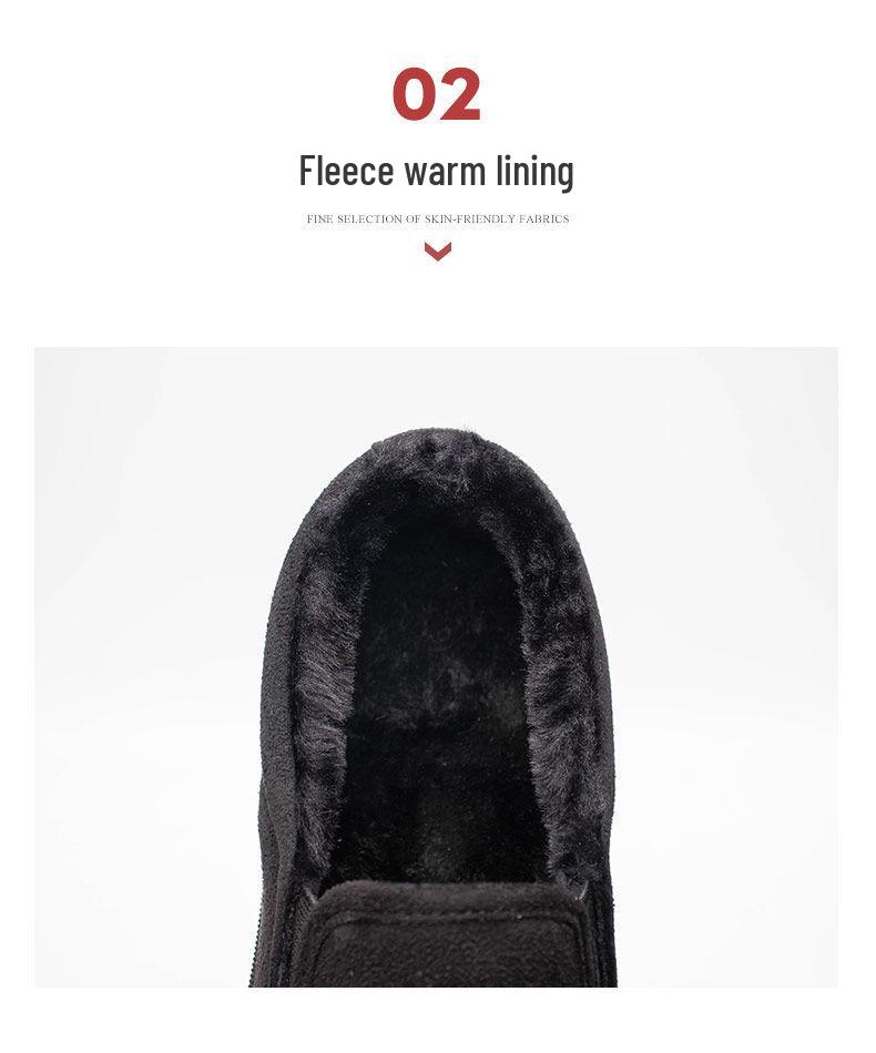 Men's Winter Fleece-Lined Canvas Loafers - Slip-On, Warm Casual Shoes