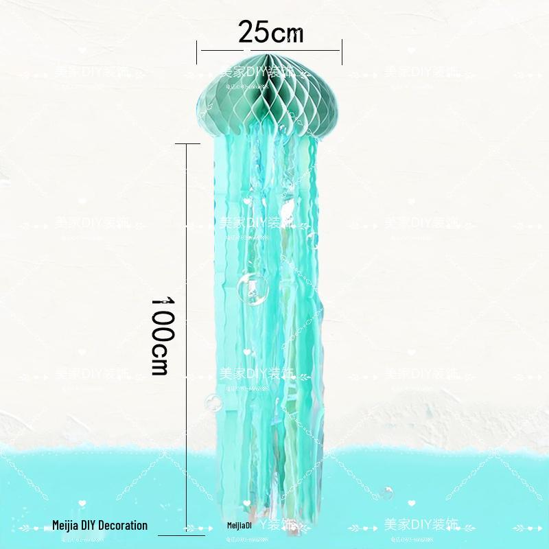 Blue Ocean Sky Tassel Ribbon Flag - Western Summer Theme Crepe Decoration