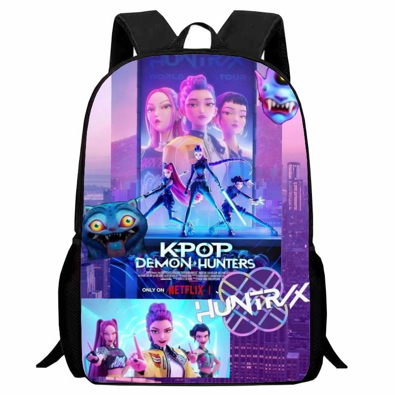 Printed Huntrix Kpop Witch Hunters K-Pop School Bag, Elementary School Cartoon Casual Backpack 16inch x backpack bag