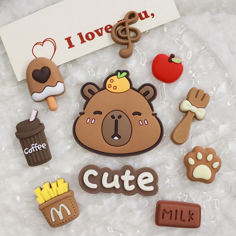 Capybara Cartoon DIY Stickers & Buckles: Jewelry, Phone, Cup, Shoe, Fridge, Car Decor