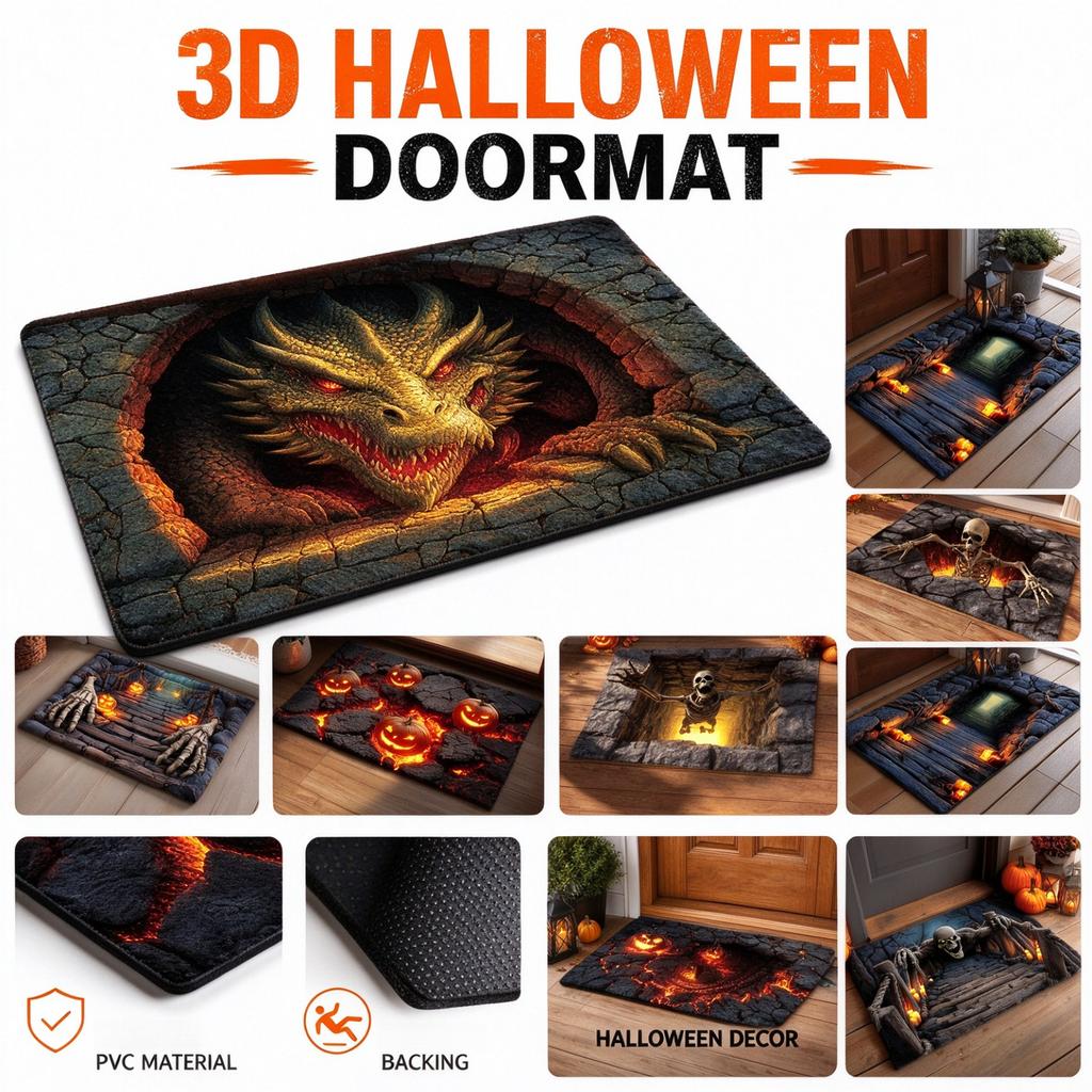 Halloween 3D Decorative Wear- Carpet for Entryway Foyer, 40 60