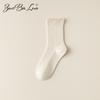 Barron Bubble Summer Cotton Lace Mid-Calf Socks with Wood Ear Edge - Japanese Sweet Style