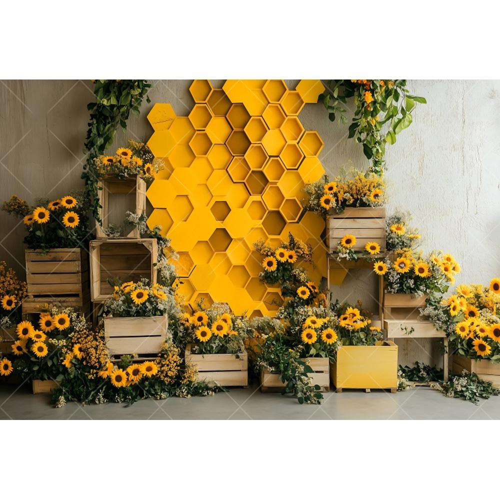 Farm Sunflower Photography Background Garden Flower Kids Birthday Party Cake Smash Baby Shower Portrait Backdrop Photo Studio