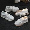 Women's 2025 Spring Retro White Leather Sneakers: Versatile, Lightweight, Thick-Soled "Forrest Gump" Style