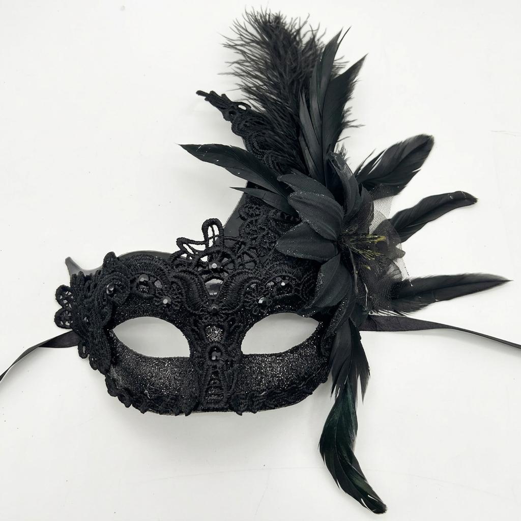 Lace Costume Mask Gorgeous Flower Party Mask Rhinestone Mask Exquisite For Birthday Gathering Easter Stage Performance