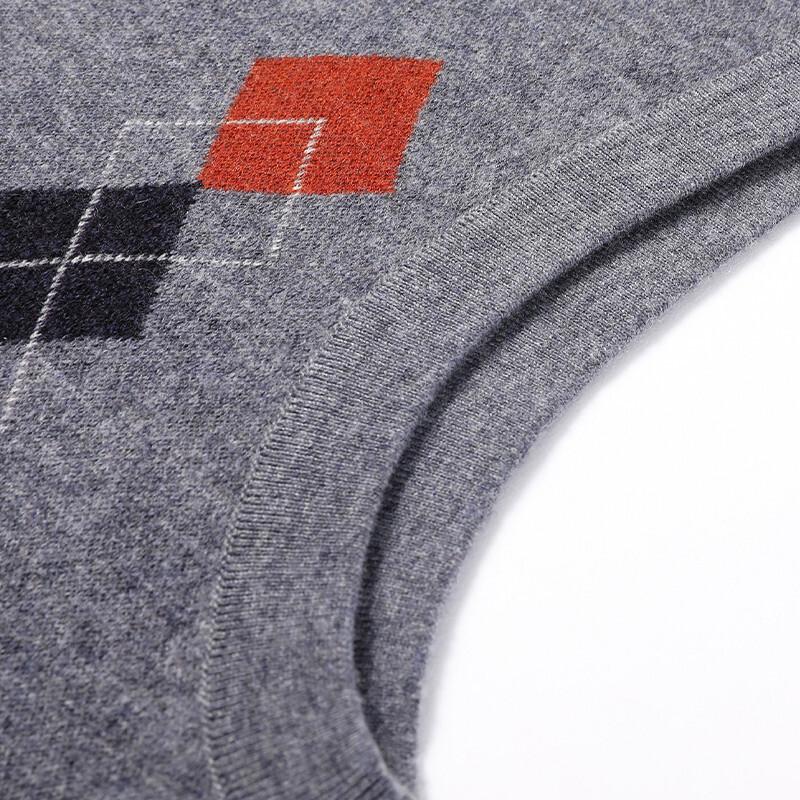 Hengyuanxiang Men's 100% Pure Wool V-Neck Sweater Vest
