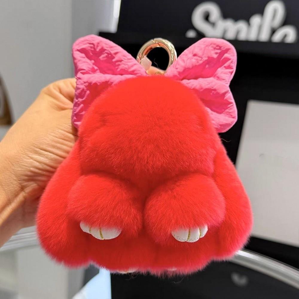 Soft Fluffy Faux Rabbit Fur Keychain Hanging Ornaments Bag Charms Backpack Pendant