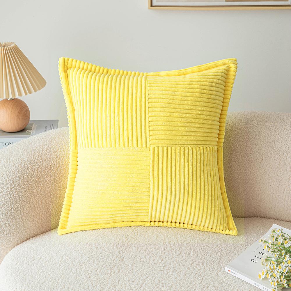 

Вельветовая наволочка с лоскутным шитьем, однотонная, с краем в виде плиточной решетки, край наволочки, край, гостиная, диван, поясничная подушка, наволочка 45 * 45Cm without core