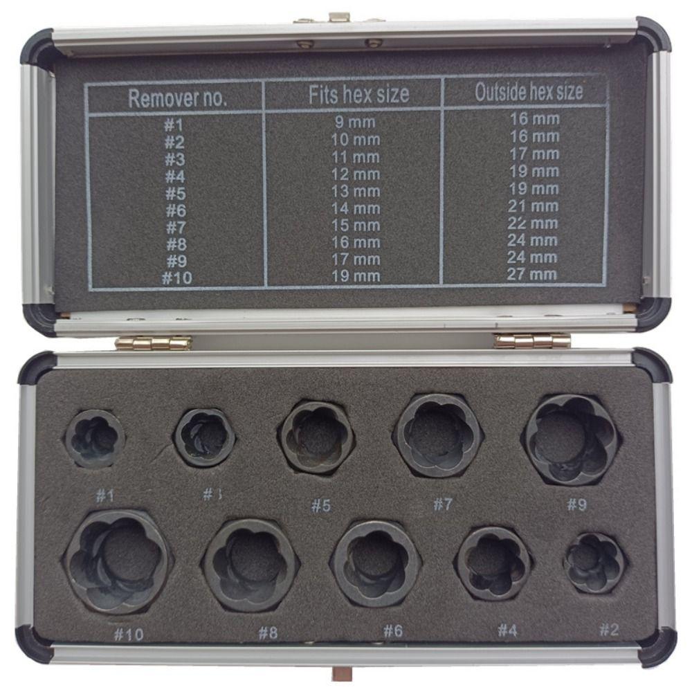 Sechskant Design Bolzenabzieher Set Verschleißfeste Schraubenentferner Werkzeug Beschädigte Bolzen