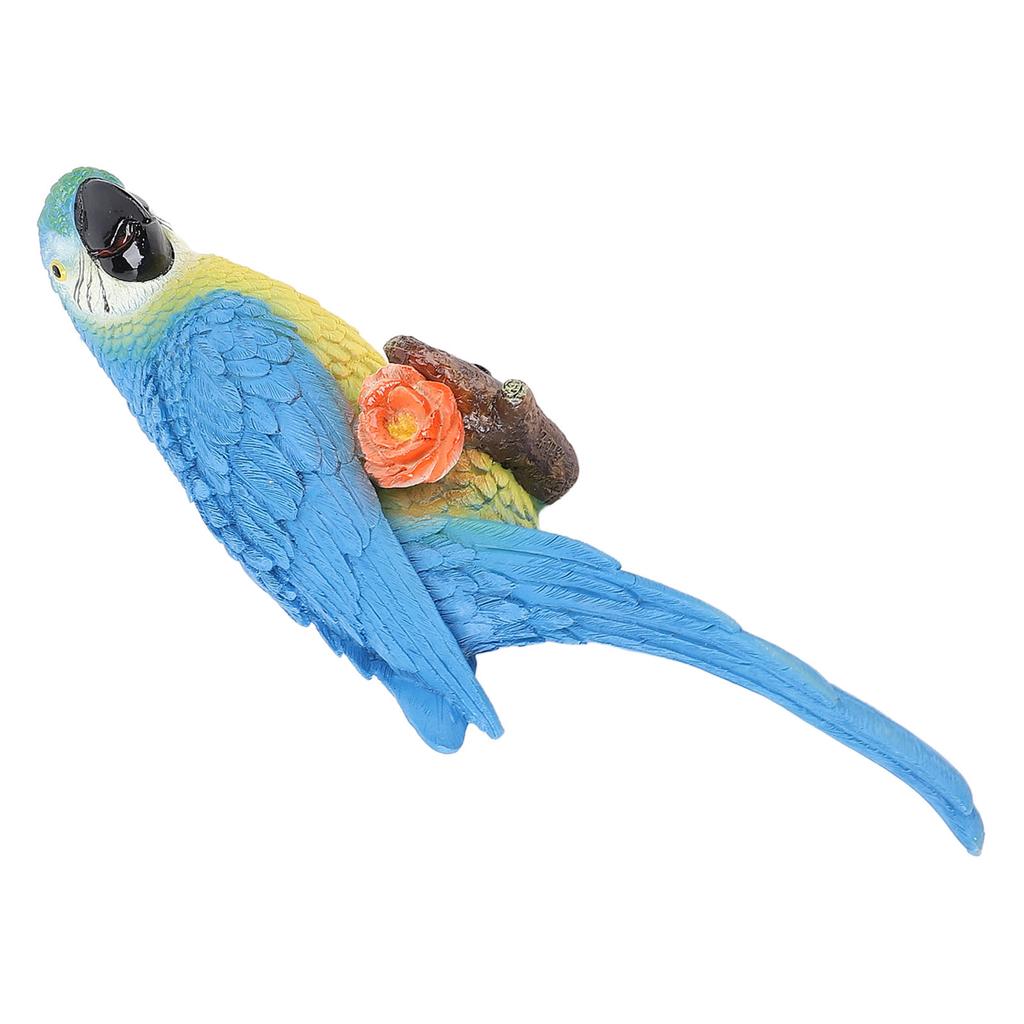 Parrot Ornament Half Face Bird Figurine Resin Sculpture for Tree Wall Living Room Balcony Garden