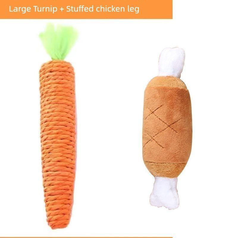 

Cat Toy Sound Carrot Funny Cat Stick Self-Hi Relieving Stuffy Kitten Teeth Grinding Stick Bite-Resistant Cat Scratch Board Pet Supplies Large Carrot + Sound Chicken Leg