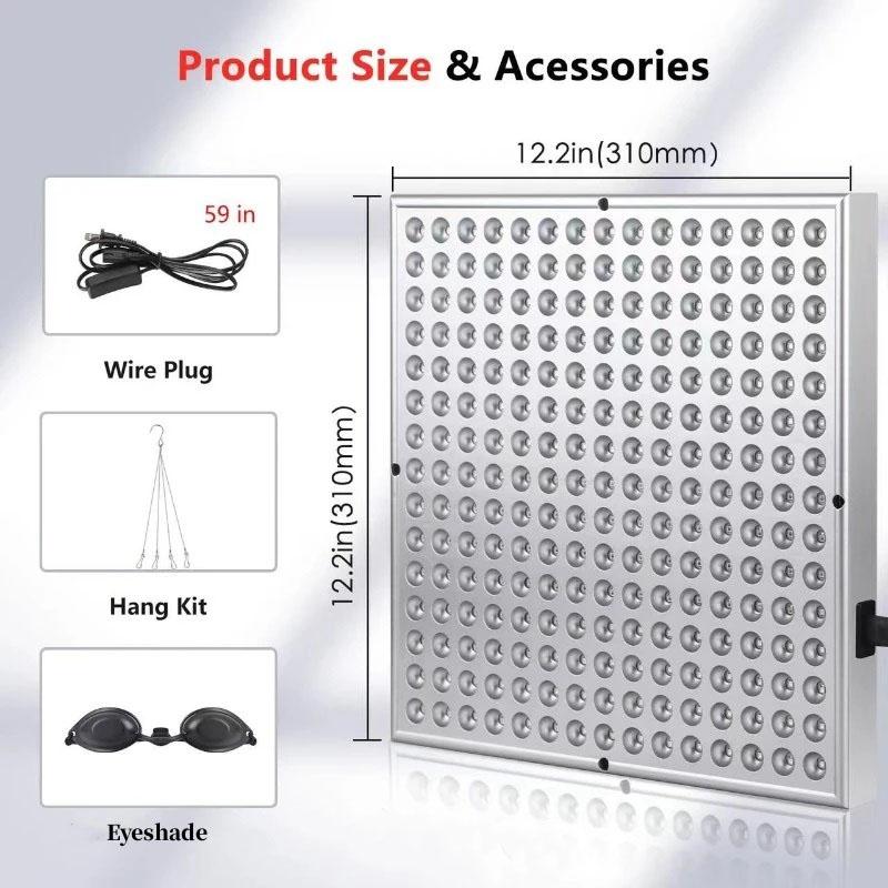 

45 Вт Светодиодная панель с красным светом 225 светодиодов 660 нм 850 нм Устройство с ближним инфракрасным светом для ухода за кожей лица и тела, красоты серебряный