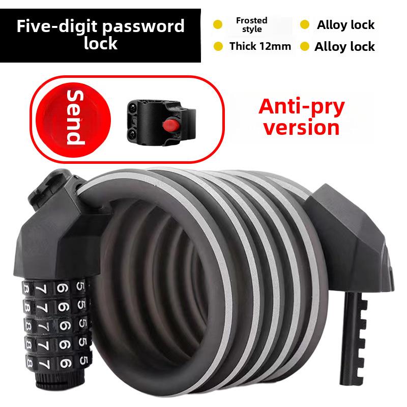 Přenosný zámek s heslem proti krádeži pro kola a elektromobily - silné ocelové lano