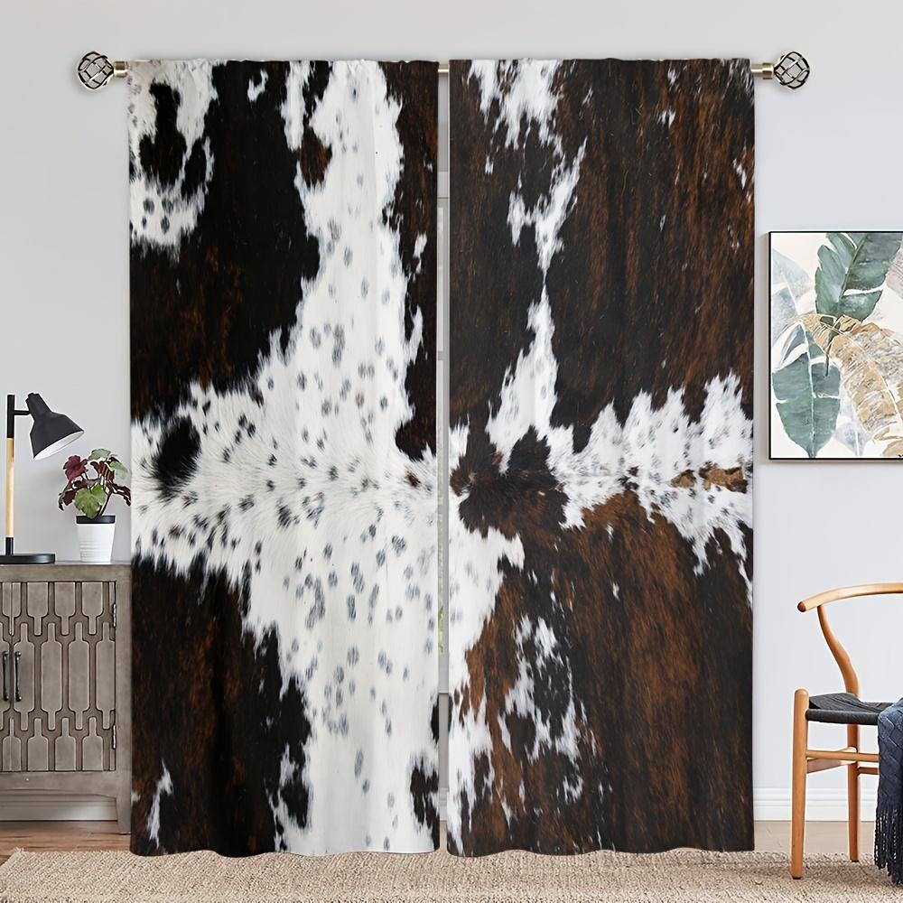 Cow Print Farm Aniaml Western Cowboy Window Curtain Blinds For Living Room Kid's Bedroom Bathroom Kicthen Door Home Decor2Pcs