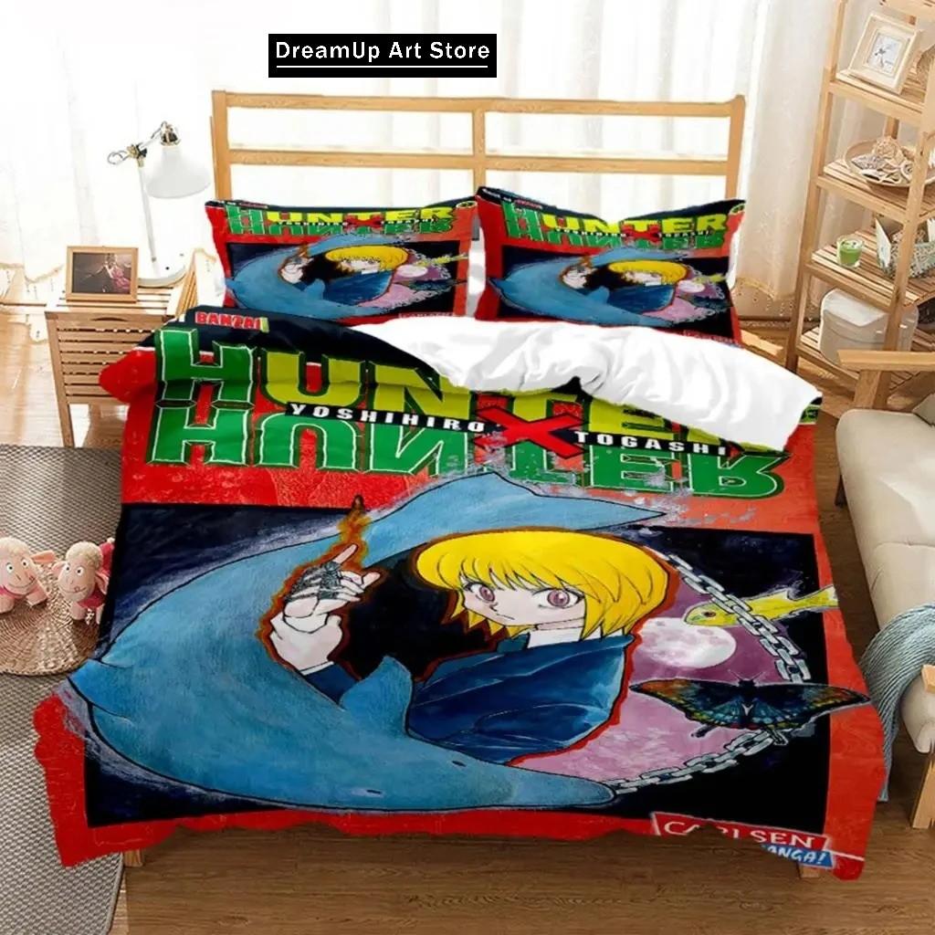 3D Print Fashion Anime HUNTER HUNTER Bedding Set Boys Girls Twin Queen Full Size Duvet Cover Pillowcase Bed Adult Bedroom