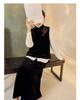 Spring Chinese Style Lychee Embroidery Velvet Vest & Skirt Set for Women