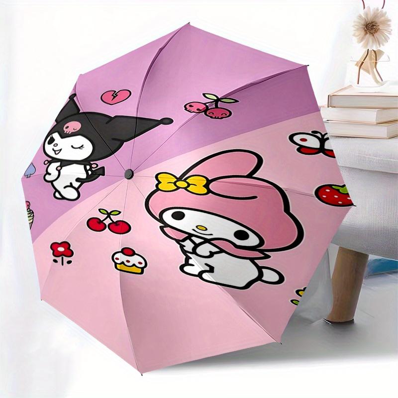 Kuromi, My Melody Automatic Opening and Closing Folding Umbrella with 8 Rib Frame and Compact Travel Design, Perfect for All Occasions | Sty