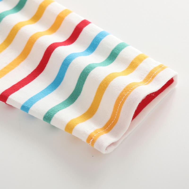 Infant children's t-shirt baby spring and autumn polo collar cartoon color strip autumn clothes boys and girls baby bottoming shirt