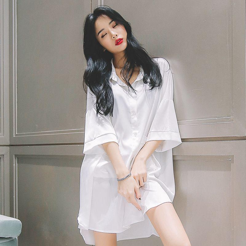 Women's Chiffon Boyfriend Style Lingerie: Sexy Nightdress with Easy Removal Feature