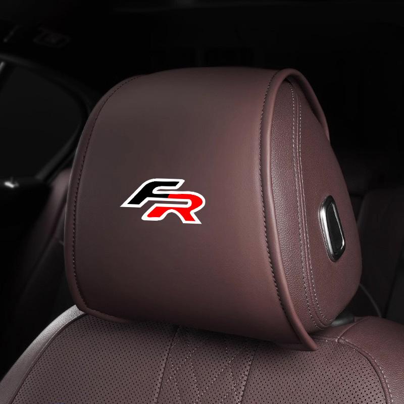 2Pc Car Styling Neck Pillowcase Leather Headrest Storage Cover For Seat FR Ibiza Altea Leon Cupra Alhambra Arosa Car Accessories I6