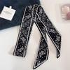 Polka Dot Narrow Scarf 100x7cm Women Ribbon Tie Headband for Bag Handle Decor and Choker Use