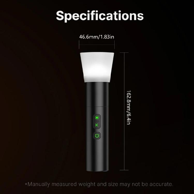 Videography Flashlight 2000mAh Rechargeable Photography Light with Easy Operating