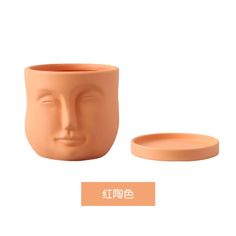 Creative Humanoid Head Ceramic Flower Pot Plant Flower Vase Garden Decoration Special-shaped Irregular Human Head Vase Art Decor