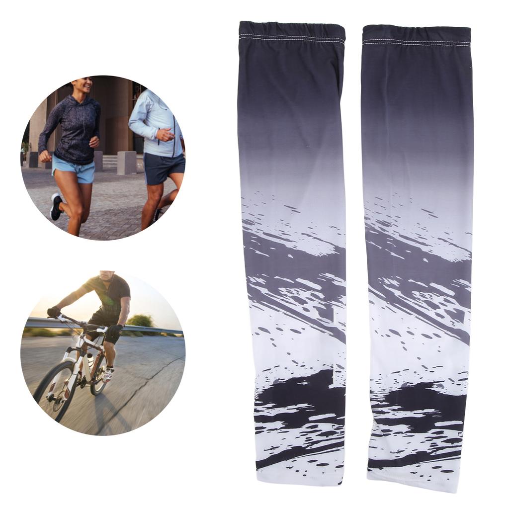 1 Pair Ice Silk Sves UV Sun   Lengthen Thin Brthable Quick Drying Cooling Arm Sves for   Sports
