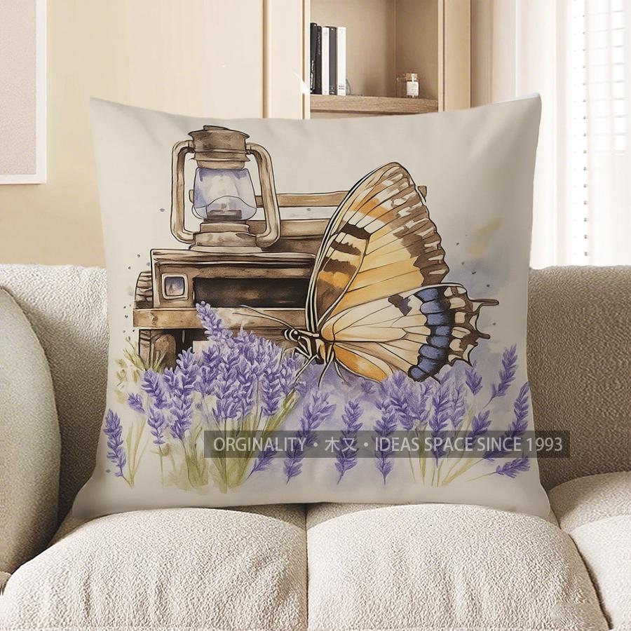 Home Decor Lavender And Fresh Beginnings Pillow Cover Pattern Cushion Cover Suitable For Sofa Bedroom Car Pillow Cover