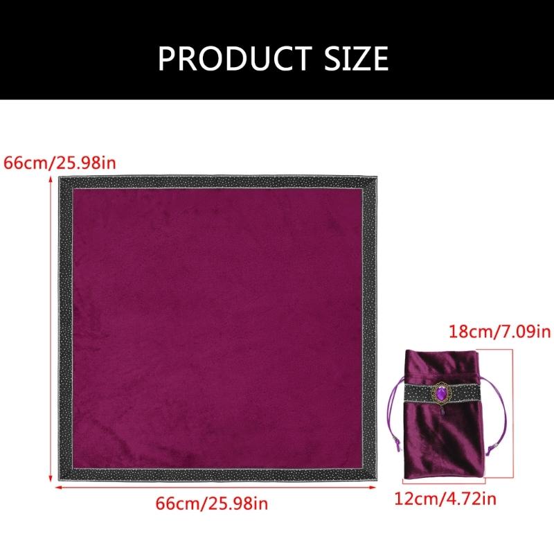 Square Divinations Tapestry Thick Nonslip Astrologys Tablecloth Tarots Card Tablecloth Table Cloth with Drawstring Bag