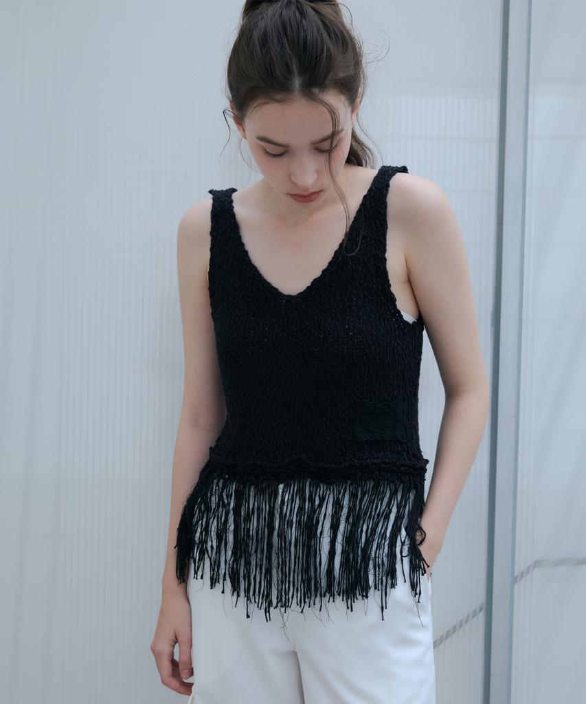 ODER Tassel Lace Sleeveless - Black