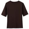 Women's Mid-Sleeve T-Shirt 2024 Korean Style Solid Color Base Layer Top Casual