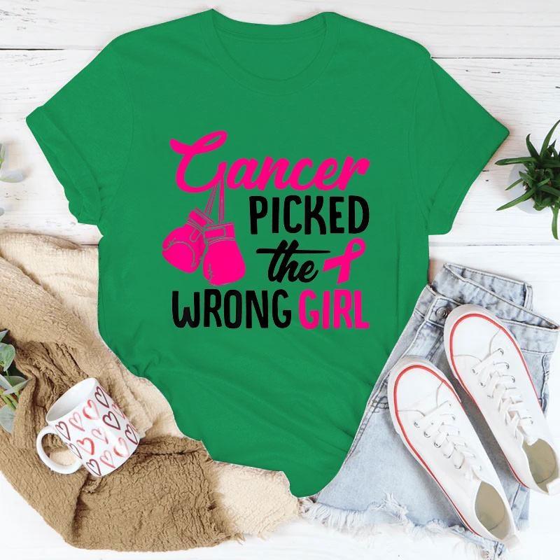 

Рак груди Рак выбрал не ту девушку Принт Футболка Мода Короткий рукав Летняя Прохладная Хип-хоп Топ Футболка 4XL