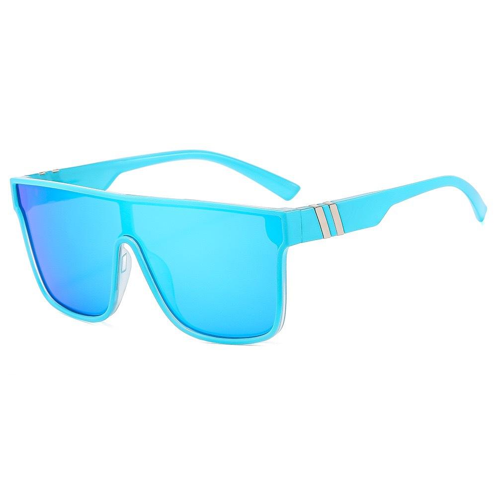 Cross Border Hot Selling European American Fashionable Cycling Glasses Men's Outdoor Sports One-piece Sunglasses Real Film Dazzling Women