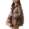 JIANHU Women's Elegant White Duck Down Winter Jacket