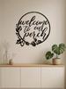 Vintage "Welcome To Our Porch" Metal Sign Farmhouse Wall Decor for Patio Garden
