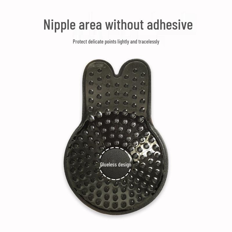 Bunny Ear Invisible Strapless Bra: Breathable, Thin Nipple Covers for Bridal and Photo Use