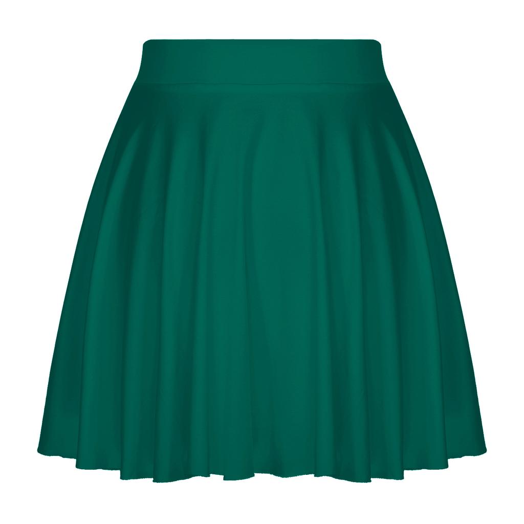 Falda de Color Sólido con Volantes para Mujer: Falda Acampanada Casual con Cintura Elástica para Ropa de Estar en Casa Ropa Deportiva