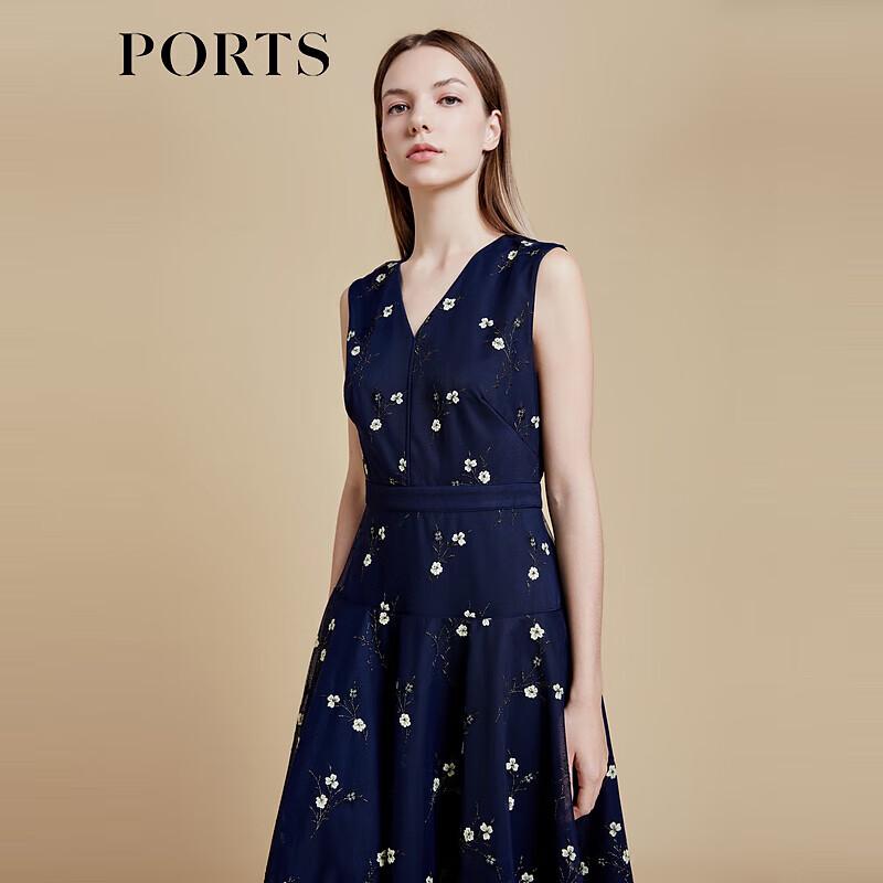 

PORTS Платье из сетки с цветочной вышивкой и V-образным вырезом LD8D202PLQ005 M