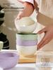 3D Embossed Thickened Ceramic Milky White Bowl - Creative Personalized Design for Rice or Soup