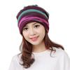 Women Stripe Hat Ruffle  Hat  Scarf  Collar Turban Head Wrap Cap