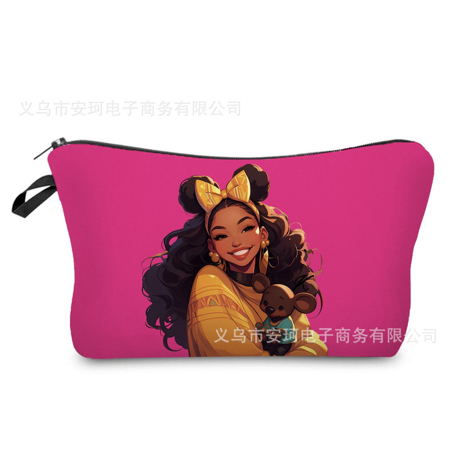 Printed Clutch Bag, Light And Portable Toilet Bag, Love Black Girl Printed Cosmetic Bag