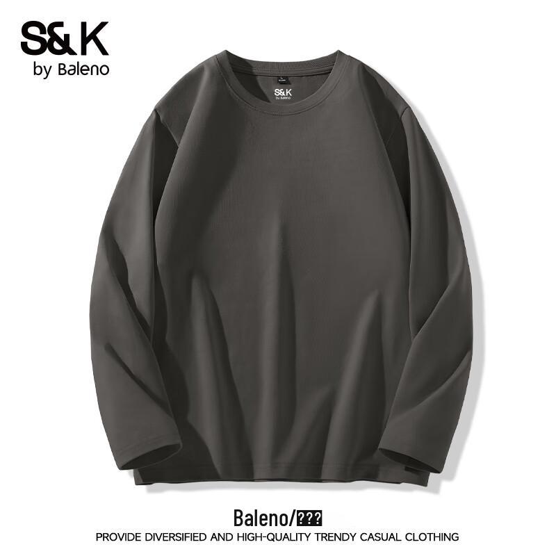 Baleno Men's S&K Series 220G Pure Cotton Round Neck Long Sleeve T-Shirt