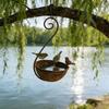 Iron Art Bird Feeding Station Rusty Metal Bird Water Drinker Decorative Animals Drinking Cup  Patio